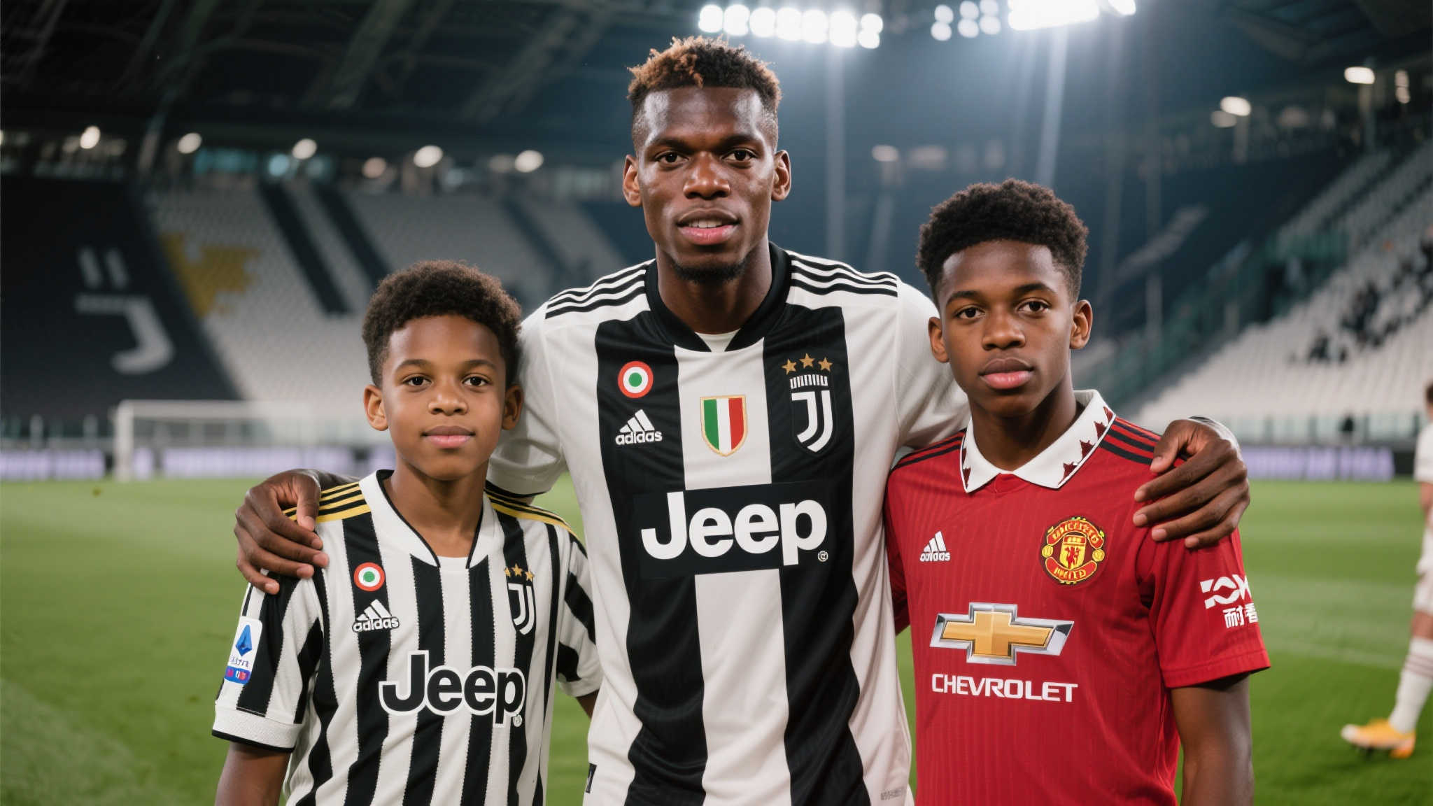 博格巴晒合影：约罗穿尤文复古球衣，梅努同框引热议